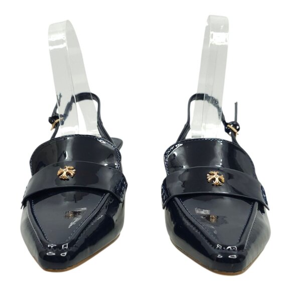 ZBY Coutgo Pointed Toe Slingback Kitten Heel Pumps Women 6 Slip On Ankle Buckle - Picture 3 of 16